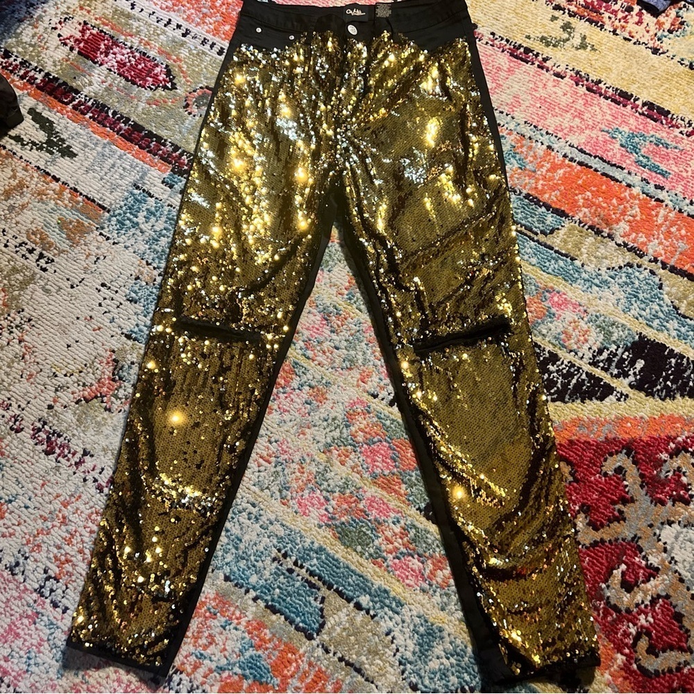 Glittering Gold Sequin Joggers